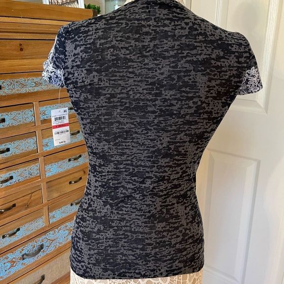 INC XS Twilight Blue Stud Burnout Top NWT - Picture 6 of 11